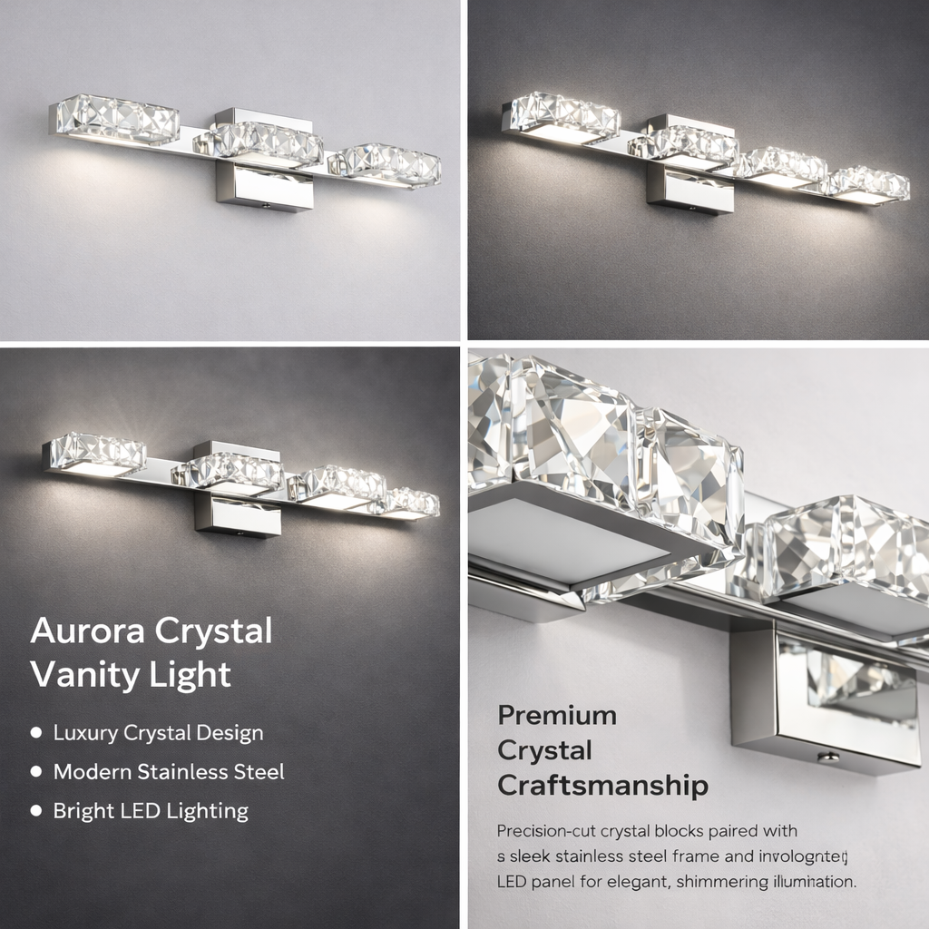 Gloviea Lumière de Vanité LED Radiante - Température de Couleur Réglable sur 3 Niveaux